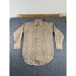 Vintage Gimbel Brothers By Hathaway Mens 15/32 Button Front Shirt Cozumel Prints